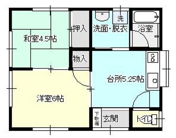 コーポ倉島(2K/2階)の間取り写真
