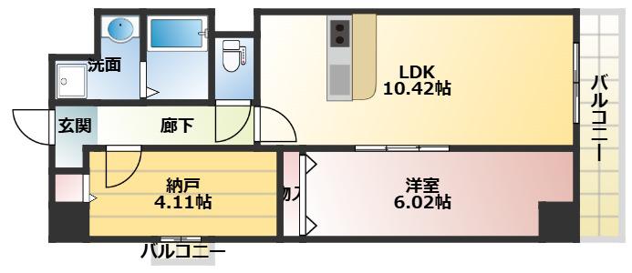 アーバンパーク新大阪(2LDK/2階)の間取り写真
