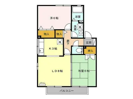 サンメゾン A(2LDK/2階)の間取り写真