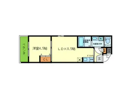 H-MAISON加美正覚寺VII(1LDK/3階)の間取り写真