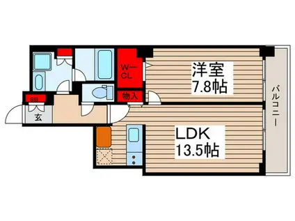ロイヤルパークスタワー南千住(1LDK/5階)の間取り写真