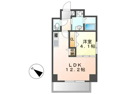 GRANDUKE新栄(1LDK/12階)の間取り写真