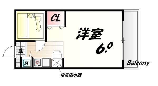 シティゴールド(1K/3階)の間取り写真