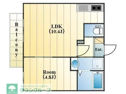 コネクトパーク1番館(1LDK/1階)の間取り写真