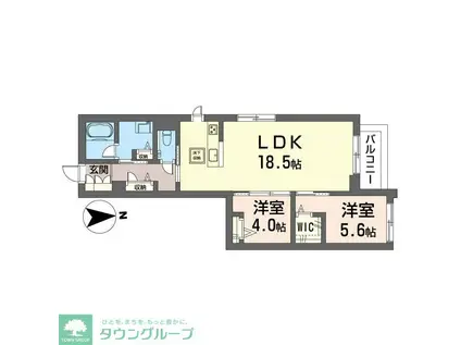 ウィズプラス等々力(2LDK/1階)の間取り写真