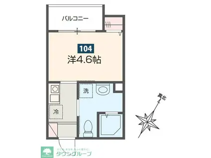 MELDIA小川(1K/1階)の間取り写真