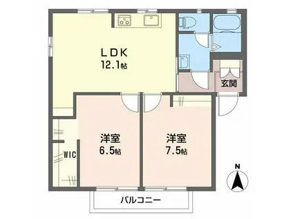 ロイヤル スクエアD(2LDK/2階)の間取り写真