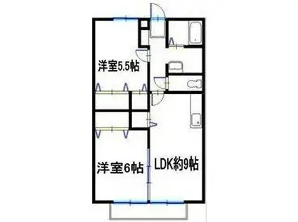 サンフォーレスト A棟(2LDK/1階)の間取り写真