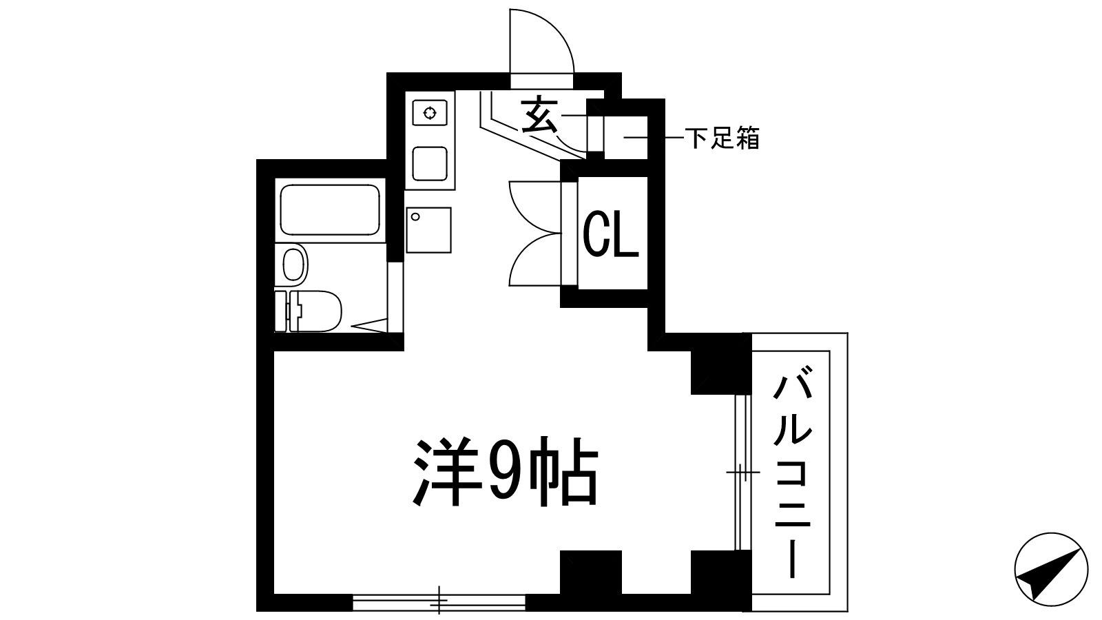 メゾン槻木(ワンルーム/1階)の間取り写真