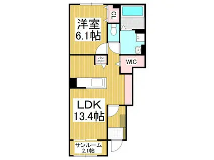 アドヴァンス立石(1LDK/1階)の間取り写真