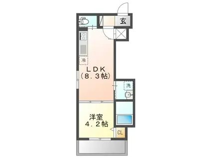 STAGE K 向島(1LDK/3階)の間取り写真