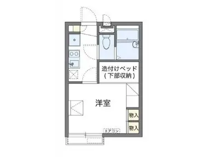 レオパレスみらいIII(1K/1階)の間取り写真