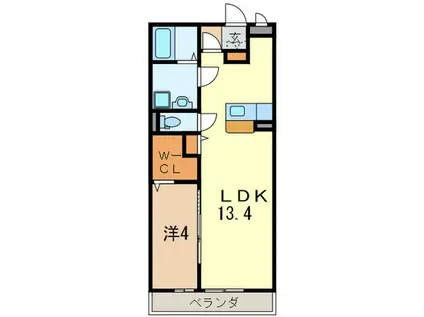 エスポワール西明石(1LDK/1階)の間取り写真