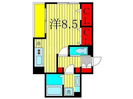 ILUMINAR イルミナル(ワンルーム/3階)の間取り写真