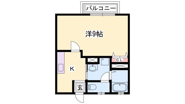 アパートメントハウス京口(1K/2階)の間取り写真