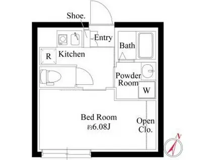 オプション坂下(1K/3階)の間取り写真