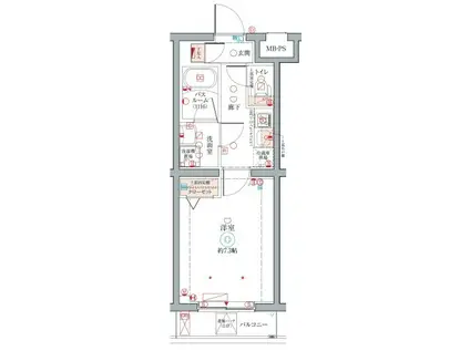 クレヴィスタ柴又(1K/3階)の間取り写真