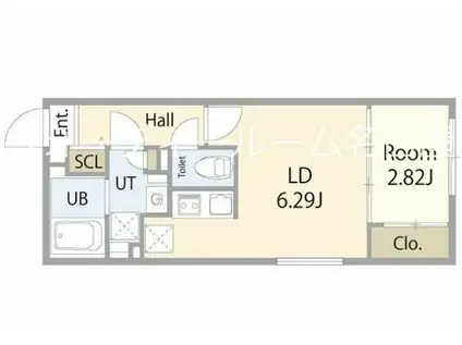 リーデンス今池(1LDK/3階)の間取り写真