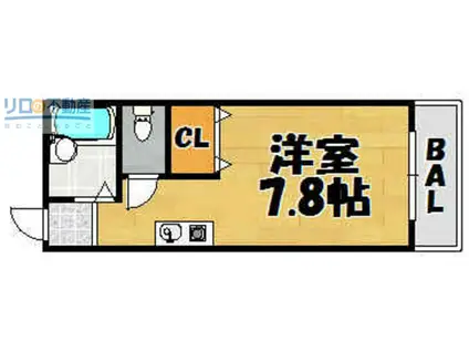 メゾン小花(1K/2階)の間取り写真