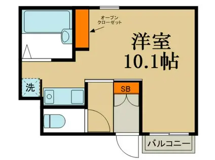 朝日ハイツ(ワンルーム/3階)の間取り写真