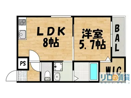 フジパレス上新庄駅北III番館(1LDK/2階)の間取り写真