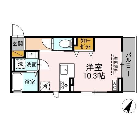 アリエッタ(ワンルーム/1階)の間取り写真
