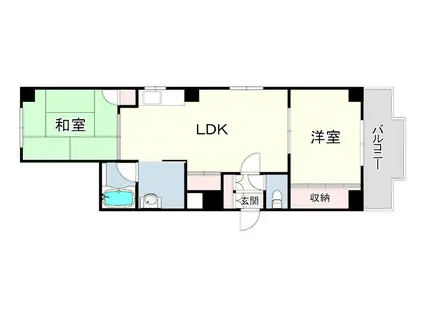 アダチイエムビル(2LDK/4階)の間取り写真