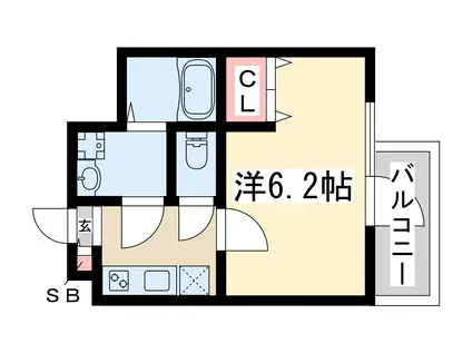 エスレジデンス新大阪リッシュ(1K/2階)の間取り写真
