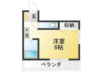 プログレンス松(ワンルーム/1階)の間取り写真
