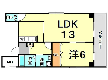 RIHO深江(1LDK/5階)の間取り写真