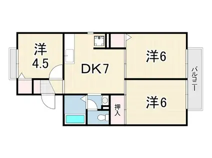バンビタウン(2LDK/1階)の間取り写真