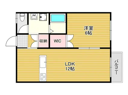ハイツオリーブ(1LDK/2階)の間取り写真