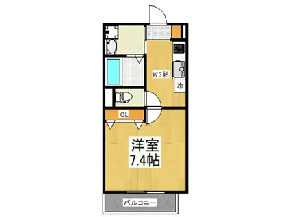 新堀2丁目アパート(1K/2階)の間取り写真