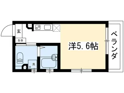 プランドール北舟岡(1K/3階)の間取り写真