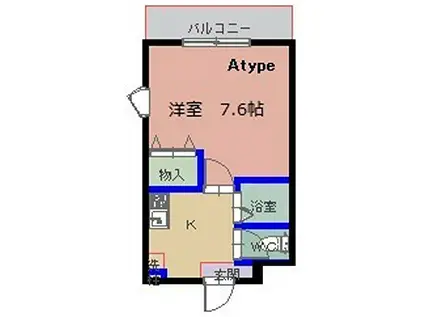 ウェルフェアーII(1K/3階)の間取り写真