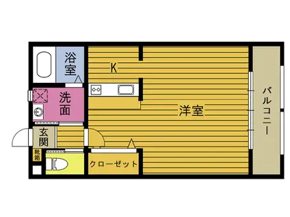 メリーランド桜(ワンルーム/2階)の間取り写真