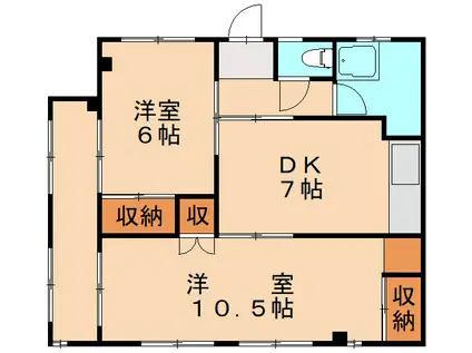 モンシャトレI(2DK/1階)の間取り写真