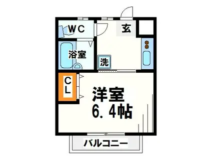 メゾンドルポ(1K/2階)の間取り写真