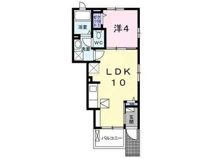 アニメート小山(1LDK/2階)の間取り写真