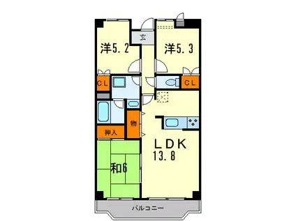 メゾン久保田2(3LDK/3階)の間取り写真