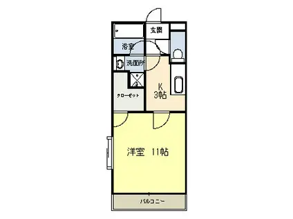 グレンツ(1K/2階)の間取り写真