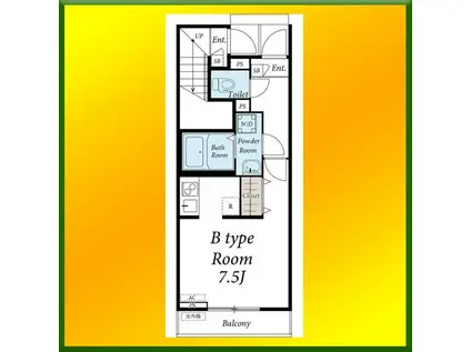 リブリ・SUN GREEN(1K/1階)の間取り写真