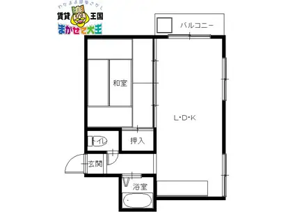 諏訪マンション(1LDK/3階)の間取り写真