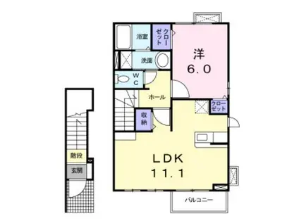 ソルジェンテ(1LDK/2階)の間取り写真