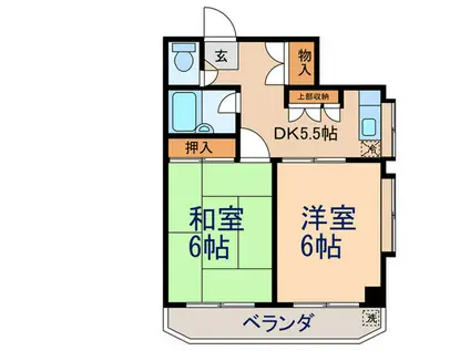 コスモドエル池上(2DK/3階)の間取り写真