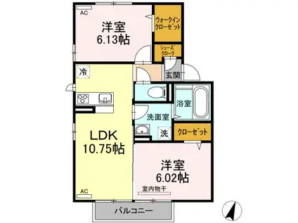 M VILLAGE(2LDK/2階)の間取り写真