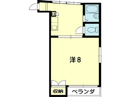 サニーパレス小磧(1K/1階)の間取り写真