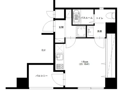 プラティーク世田谷豪徳寺(ワンルーム/5階)の間取り写真