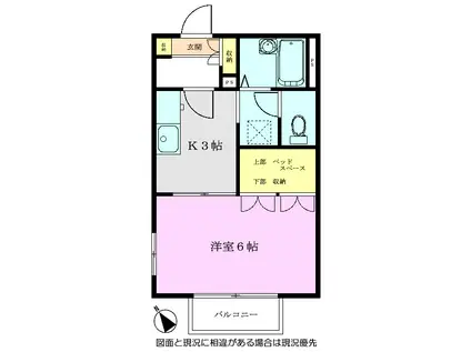 ラント朝霞A(1K/2階)の間取り写真