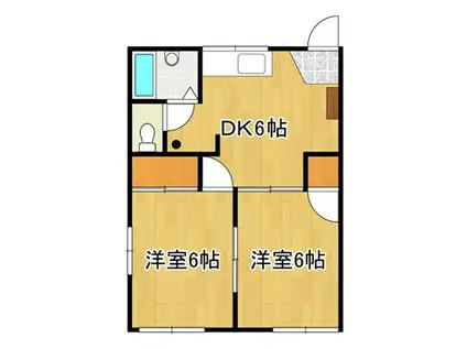 ラ・プリマヴェーラB棟(2DK/1階)の間取り写真